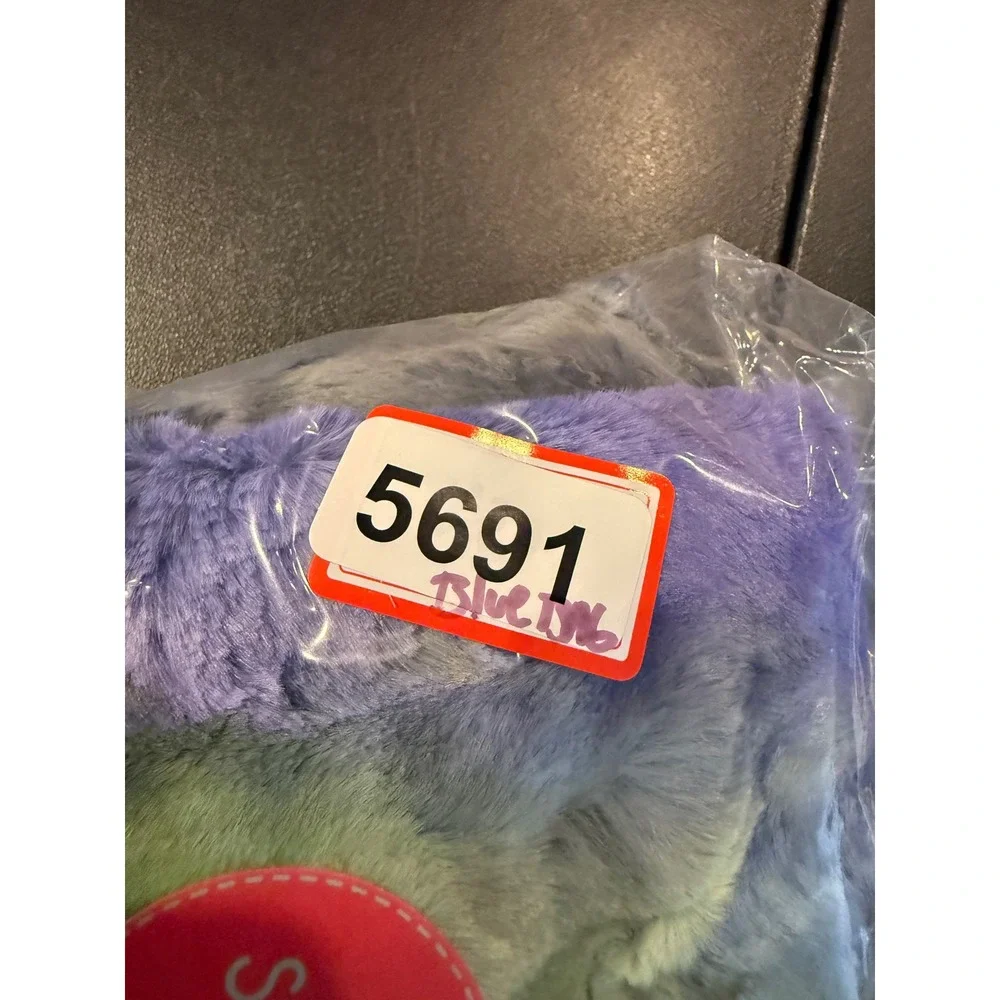 Sew Sweet Minky Designs Pillow Case Cover 12x21 Purple Green Tie Dye Plush NEW